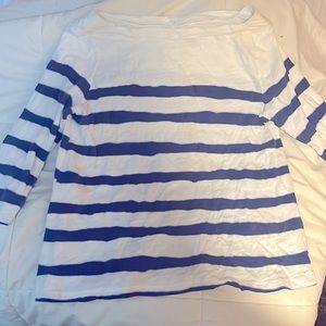 Ann Taylor loft size medium blue and white stripe shirt